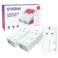 STRONG AV600 Powerline Adapter Kit - Passthrough Triple Pack 600Mbps STRONG AV600 Powerline Adapter Kit - Passthrough Triple Pack 600Mbps